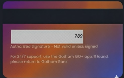 Gotham GO+ Credit Card Back